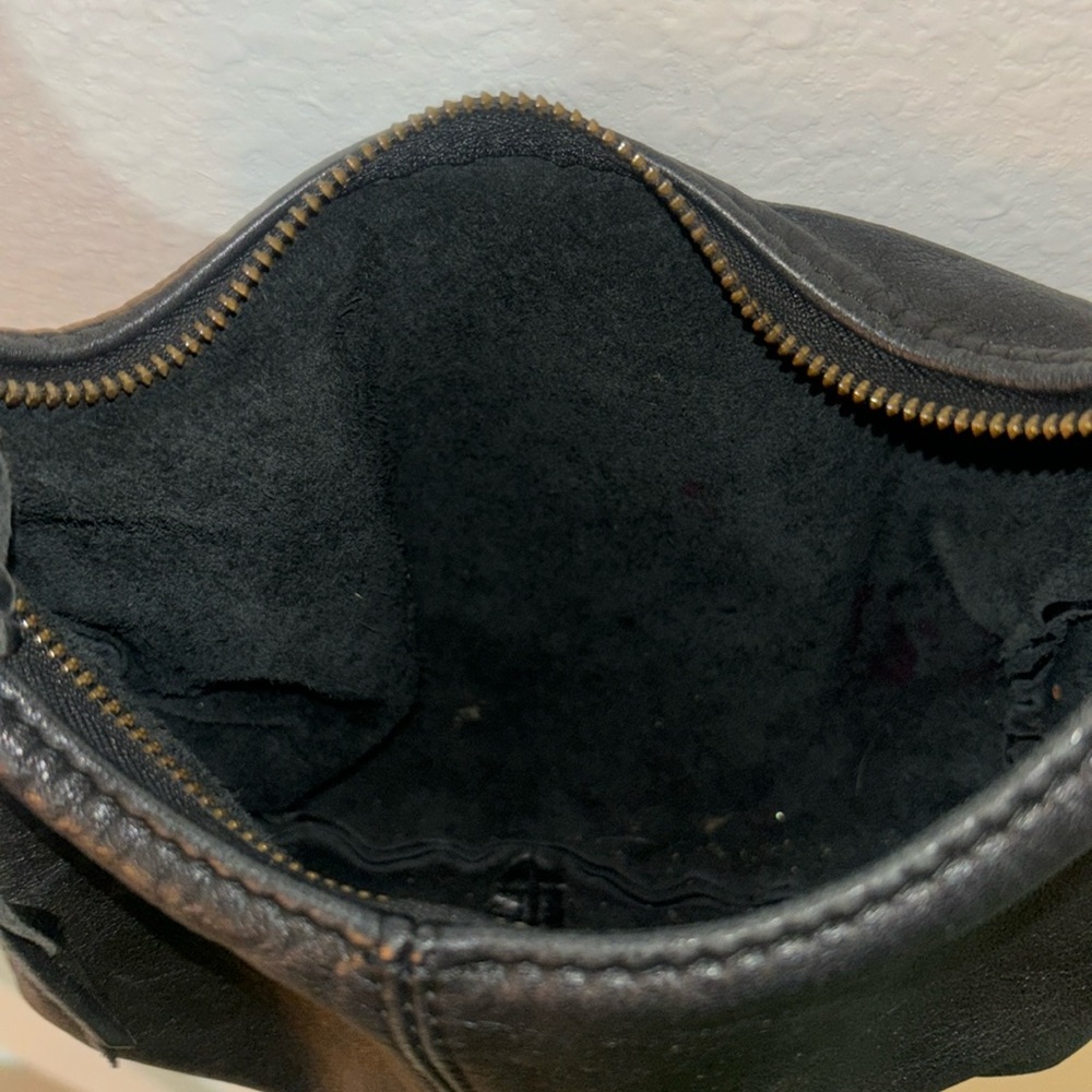 Fringed Black Leather Purse - Picture 3 of 6